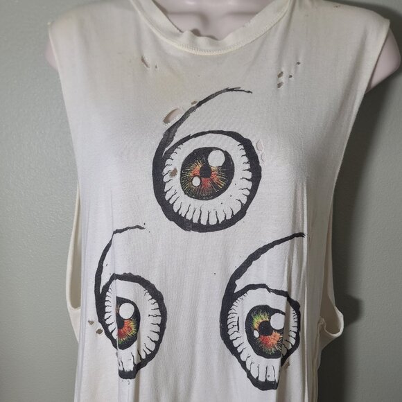 Vintage Rare UNIF Distressed Triple 6 Eye Graphic Muscle Tank - Picture 5 of 8